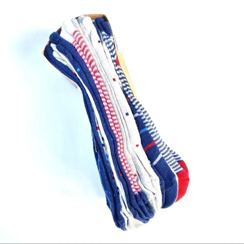 Rae Dunn Patriotic Ankle Socks 10pk Red White Blue NWT